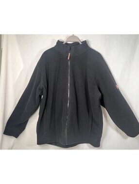 Orvis Classic Collection Mens 2XL Zip Sweater Jacket Fleece Black